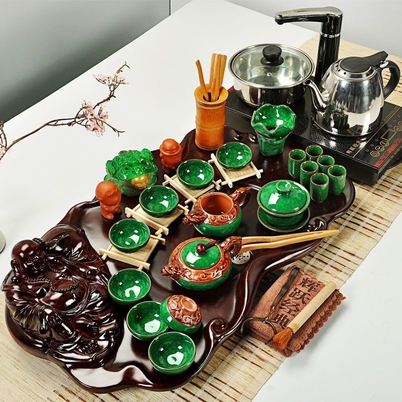 Hui, make tea set the whole piece of science and technology, wood tea tray was violet arenaceous your up kung fu tea set four unity of a complete set of induction cooker