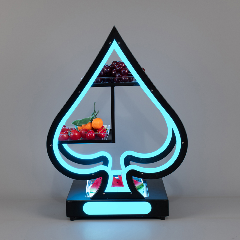 Ice Blue Light Creative Luminous Fruit Plate Wine Rack Bar Ktv Snack Plate Three-Layer Iron Snack Platter Display Stand Ice Blue Light Creative Luminous Fruit Plate Wine Rack Bar Ktv Snack Plate Three-Layer Iron Snack Platter Display Stand