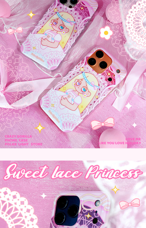 Girls Cute Princess Lace Pattern iPhone Case
