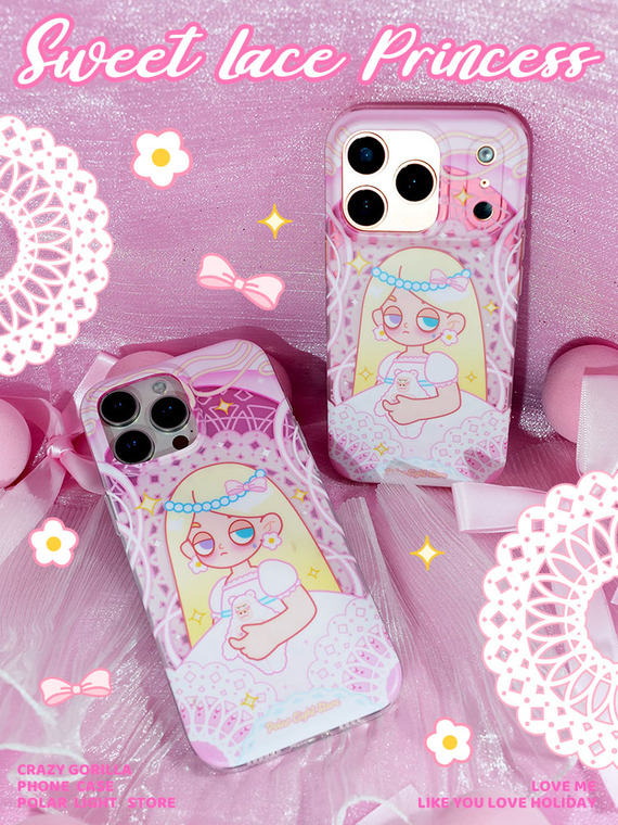 Girls Cute Princess Lace Pattern iPhone Case
