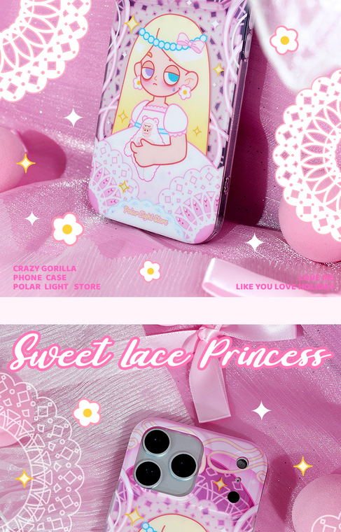 Girls Cute Princess Lace Pattern iPhone Case