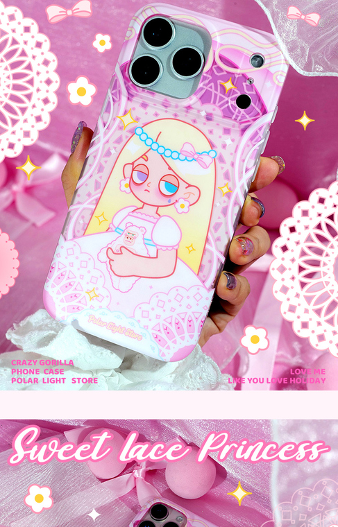 Girls Cute Princess Lace Pattern iPhone Case