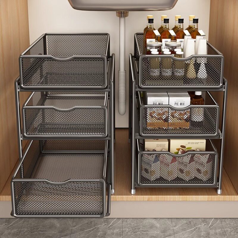 Handy Box Rack Kitchen handy gadget! pull-out storage rack: ultra-deep sink storage ...