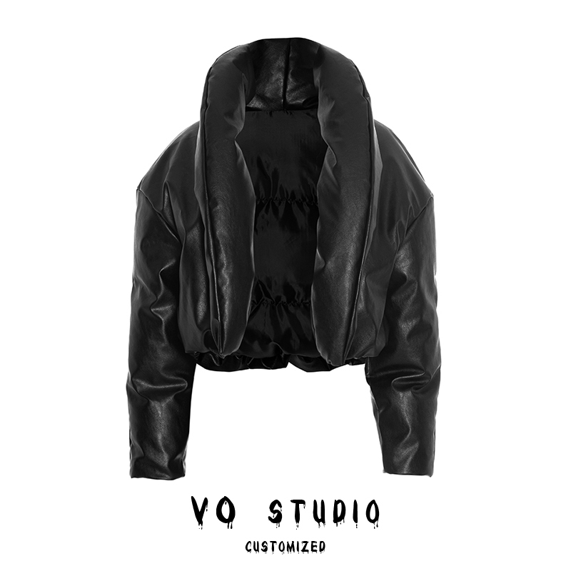 Vostudio2026 Winter New Pu Leather Cotton Jacket Thickened Warm Design Stand Collar Loose Short Coat for Women Vostudio2026 Winter New Pu Leather Cotton Jacket Thickened Warm Design Stand Collar Loose Short Coat for Women