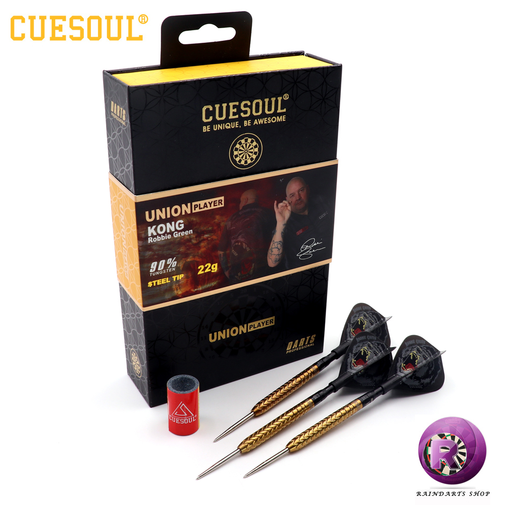 CUESOUL)Q Beast ROBBIE GREEN Custom Hard Professional Competition Grade Tungsten Steel Dart Set
