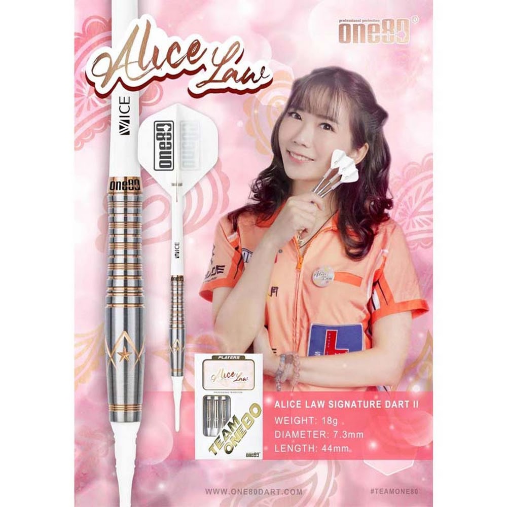 ONE80 TEAM-ONE80 Series ALICE LAW II High Density Tungsten Steel Professional Soft Dart Set