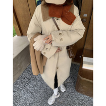 Cotton-padded clothes womens winter 2021 new cotton-padded jacket explosion ins port style design sense niche thickening medium and long