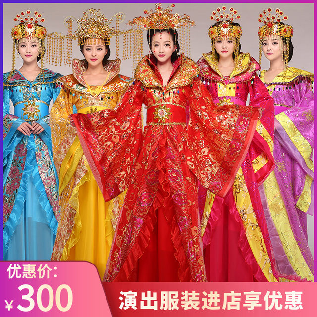 The New Queen Costume Clothing Chinese Clothing Chinese Clothing Improved Trailing Skirt Ancient Tang Dynasty Concubine Costume Princess Dress Bride