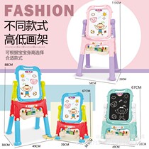 Childrens magnetic drawing board toy bracket type blackboard can lift home baby to learn to write double-sided erasable easel