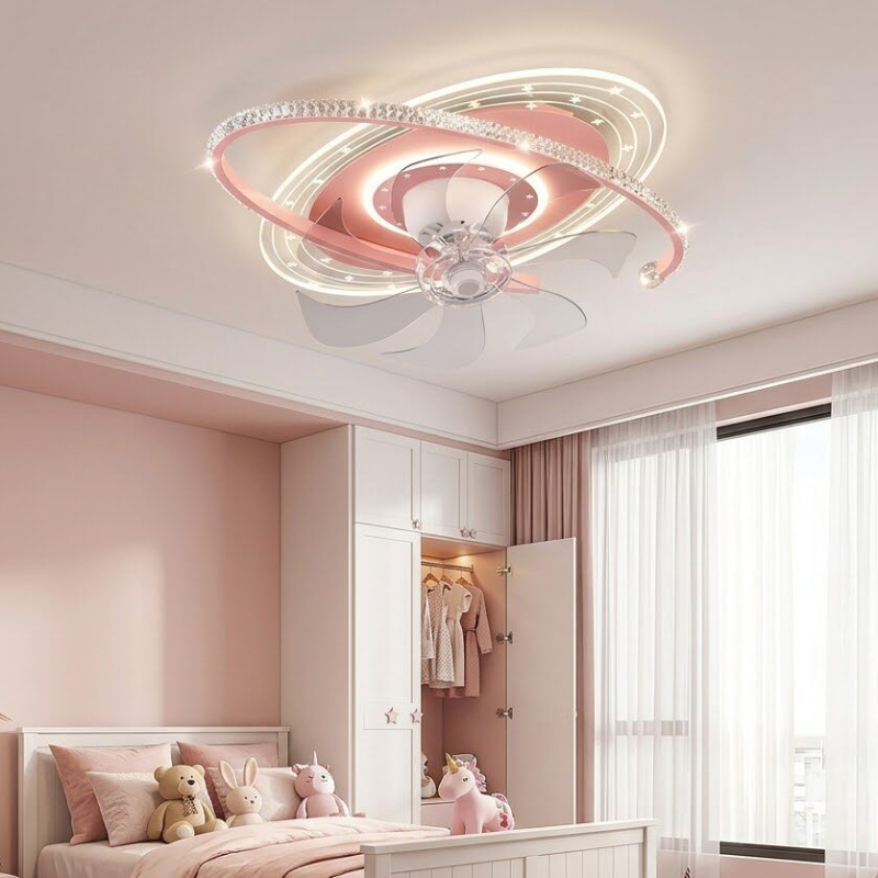 2026 New Model Bedroom Light Led Ceiling Light with Fan, Pure Copper, Silent, Integrated, Ultra-Thin, Home Smart Voice-Controlled Light