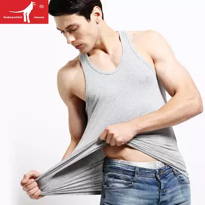 Vest male soil two strands of pure cotton second full cotton two tendons pure white satchel inside wearing suspenders boast belt summer