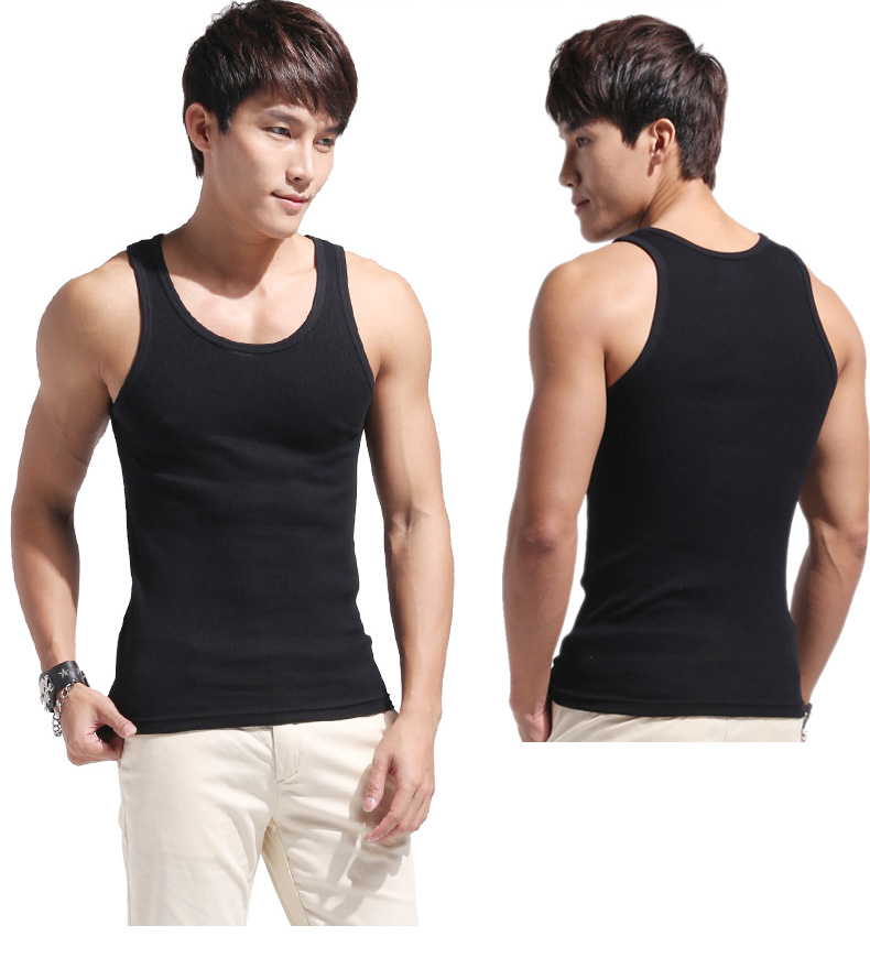 Áo vest nam cotton thể thao bó sát thể dục bó sát Kiểu dáng thon gọn thoáng khí trẻ trung chạm đáy áo thủy triều áo lót