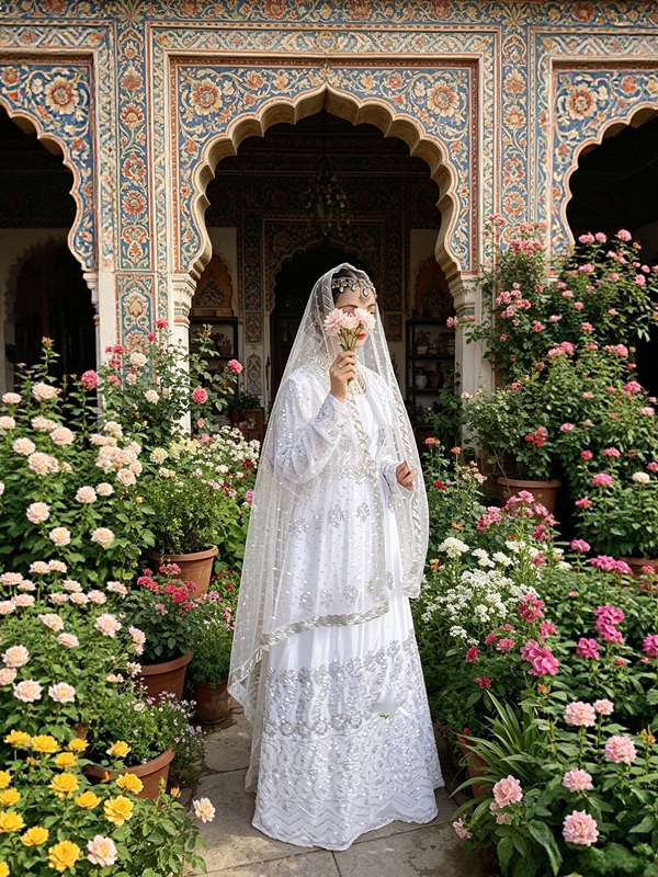 Wedding Dress, Hand-Beaded, Ethnic Style, Fairy-Like, Noble, Muslim Bride, Balinese Dress, Saree Bride Wedding Dress, Hand-Beaded, Ethnic Style, Fairy-Like, Noble, Muslim Bride, Balinese Dress, Saree Bride
