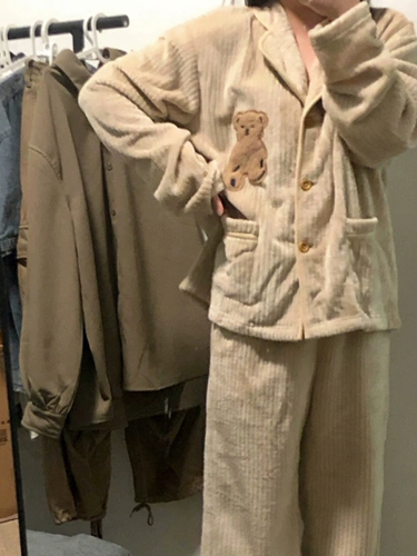 Коралловый бархатный лебедь, зимняя высококачественная бархатная пижама, 2024 года, увеличенная толщина