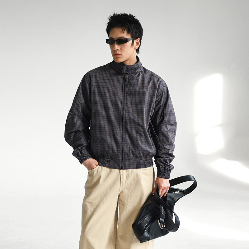 Hgmg American Harrington Waterproof, Sun-Proof, Quick-Drying Top, Reversible Jacket, Lightweight Stand-Up Collar Jacket for Men in Summer