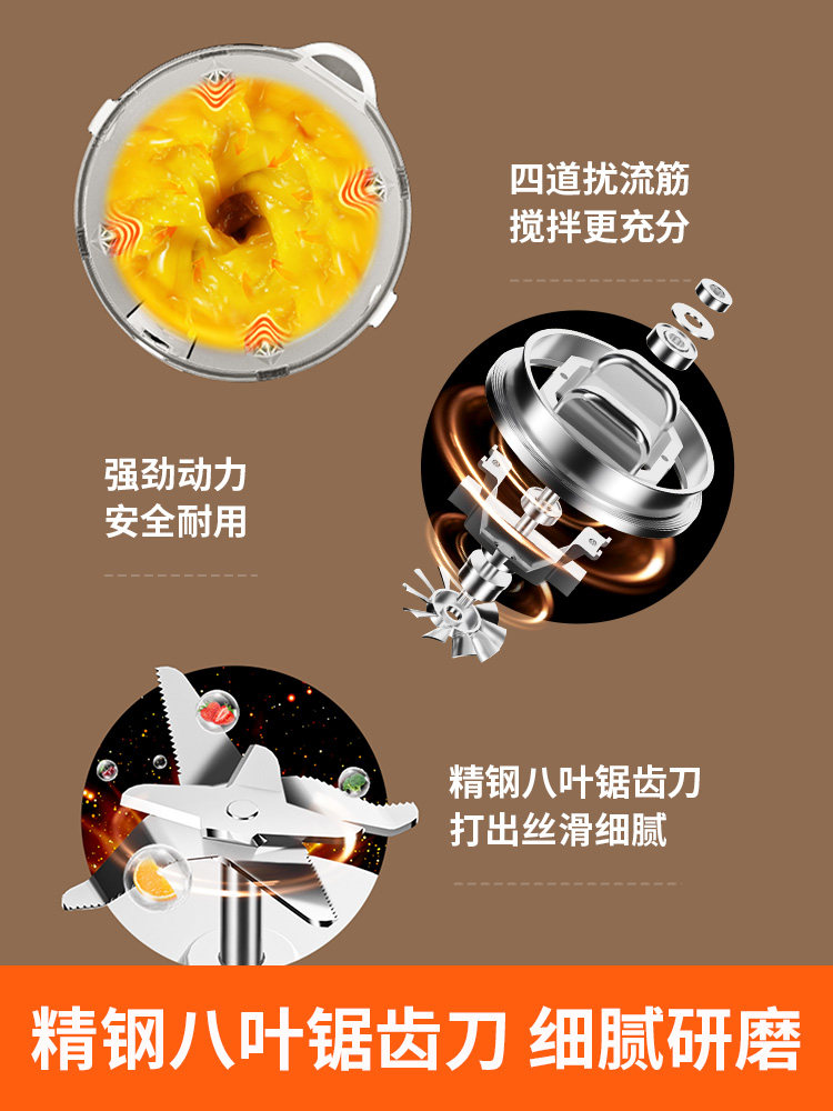 Joyoung Juicer for Home Use, Fully Automatic Multifunctional Portable Food Processor, Small Juicer Cup for Fruits and Vegetables