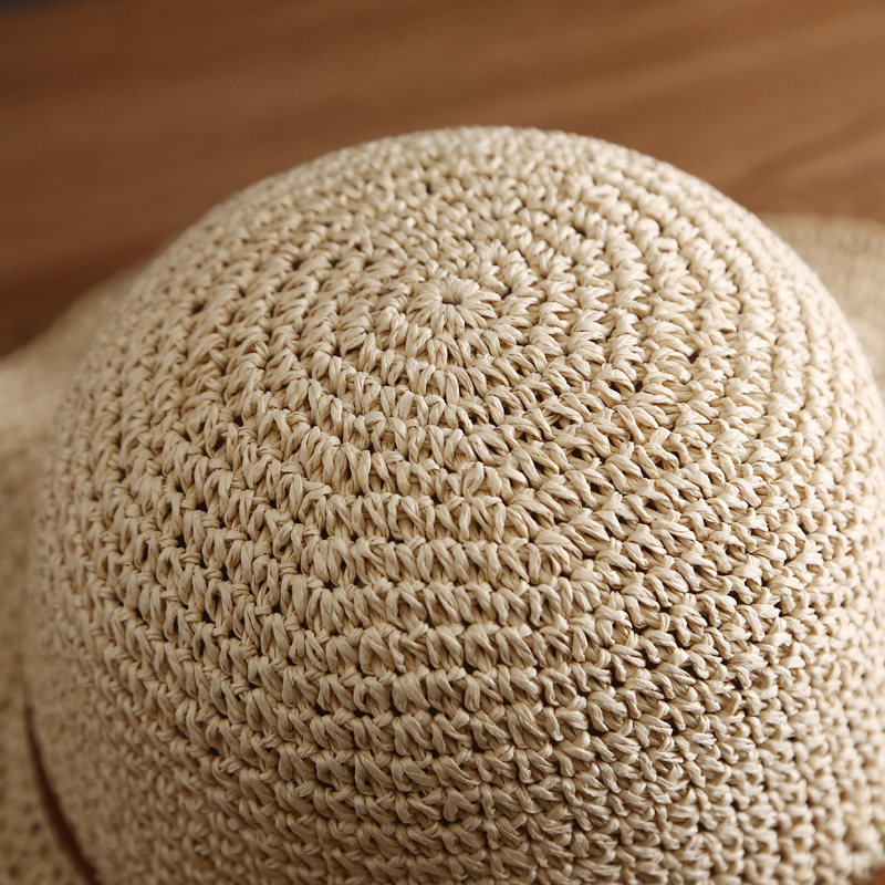 344g Weight Straw Hat Hats Type Women's Simple Style Bow Knot Braid Wide Eaves Straw Hat