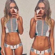 Aliexpress Amazon Hot Sale Sexy Zipper Split Low Waist Womens Swimsuit Swimsuit with chest Pad DK31