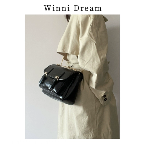 Вместительная и большая цепь, сумка через плечо, из натуральной кожи