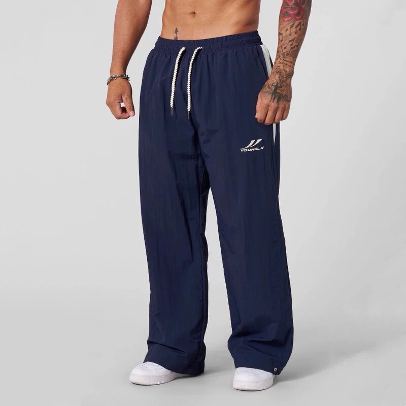 Youngla American-Style New Jogging Sports Fitness Men's Sports Pants Loose Casual Wide-Leg Trendy Patchwork Long Pants