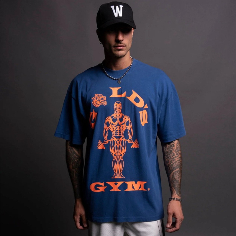 Darc2025 New Ultra-Soft Wolf Head Jin Jim Collaboration Fitness Sports Loose Combed Cotton Short-Sleeve T-Shirt