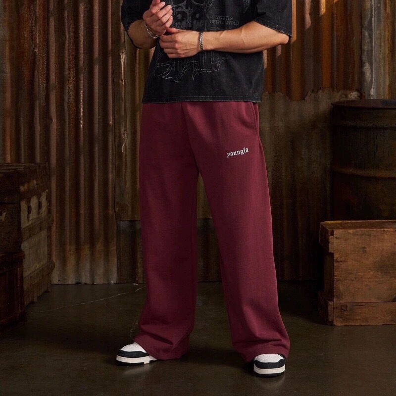 Youngla American Style New Men's Sports Pants Jogging Muscle Fitness Embroidered Straight Casual Long Pants