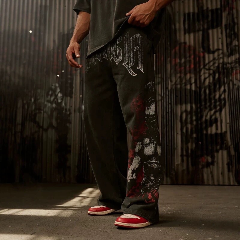 Youngla Collaboration with Axel Martinez Men's Sports Pants Jogging Fitness Cotton Straight-Leg Casual Long Pants