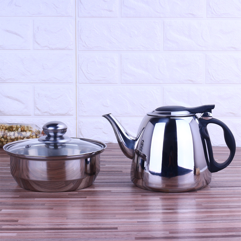 Stainless steel teapot boiling water boiling kettle flat bottom household teapot small kettle kung fu tea set induction cooker special kettle