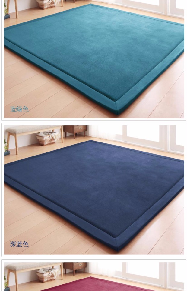 Phong cách Nhật Bản siêu dày nhà thảm microfiber phòng khách phòng ngủ thấm chống trượt thảm bé bò thảm - Thảm thảm cho bé tập bò