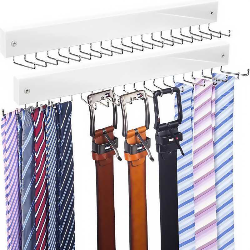 Belt Storage Hook Behind the Door, Tie Hanger, Belt and Hat Storage Organizer, Rotatable Non-Slip Hook