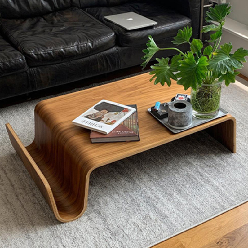 Nordic medieval big curved wood coffee table Bauhaus minimalist creative designer coffee table small side table tatami kang table