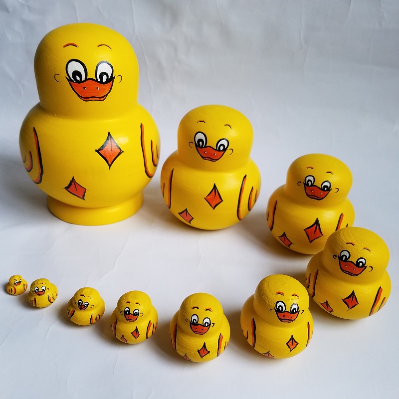 Matryoshka Russian hot sale 10 layers vibrato duck pure handmade wood products festival gifts creative ornament toys