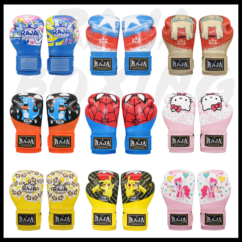 Raja children's boxing gloves cartoon solid color boys and girls smashing sanda Muay Thai fighting training punching bag gloves