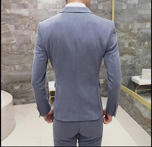Phù hợp với nam giới Anh Hàn Quốc Slim đôi ngực nhỏ phù hợp với váy cưới ba mảnh S đến 4XL mã kích thước lớn quần áo thể thao nam