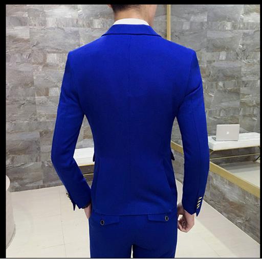 Phù hợp với nam giới Anh Hàn Quốc Slim đôi ngực nhỏ phù hợp với váy cưới ba mảnh S đến 4XL mã kích thước lớn quần áo thể thao nam