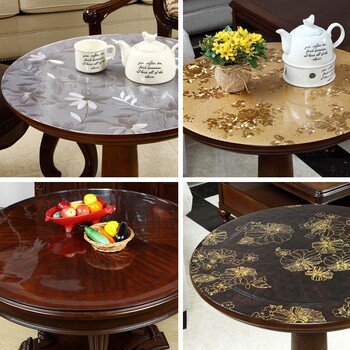 Custom cut soft glass round dining table coffee table mat Custom cut soft glass round dining table coffee table mat