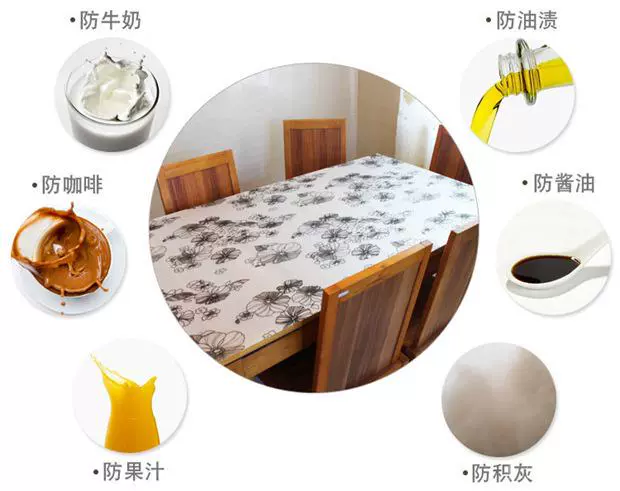 Vườn bảng mat cách nhiệt mat mat bảng in kính mờ mềm PVC chống thấm nước vải placemat dầu nóng - Khăn trải bàn khăn trải bàn gỗ