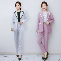 Professional Suit Suit Women Autumn Winter Beauty High-end Temperament Business Interview Authentic hotel front desk work clothes suit