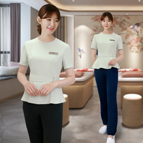 2020 new high-end self-cultivation beauty salon beautician work clothes Chinese SPA health Teahouse temperament technician uniform