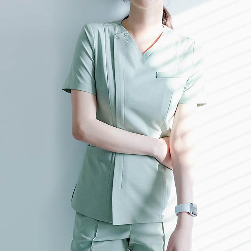 Beauty Salon Work Uniform Summer Thin Stretch Short-Sleeved Dental Nurse Uniform Pet Beautician Skin Management Oral Care Uniform Set Beauty Salon Work Uniform Summer Thin Stretch Short-Sleeved Dental Nurse Uniform Pet Beautician Skin Management Oral Care Uniform Set