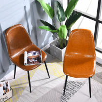 Nordic Light Lavish Dining Chair Home Casual Industrial Wind Retro Bench Backrest Brief Hyundai Innet Red Chair Metal