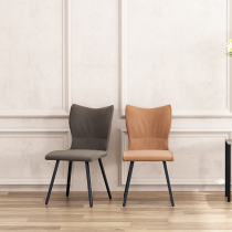 Nordic Light Lavish Dining Chair Brief Casual Home Restaurant Soft Bag Leaning Back Chair Hotel Negotiation Chair Iron Art Chair Modern