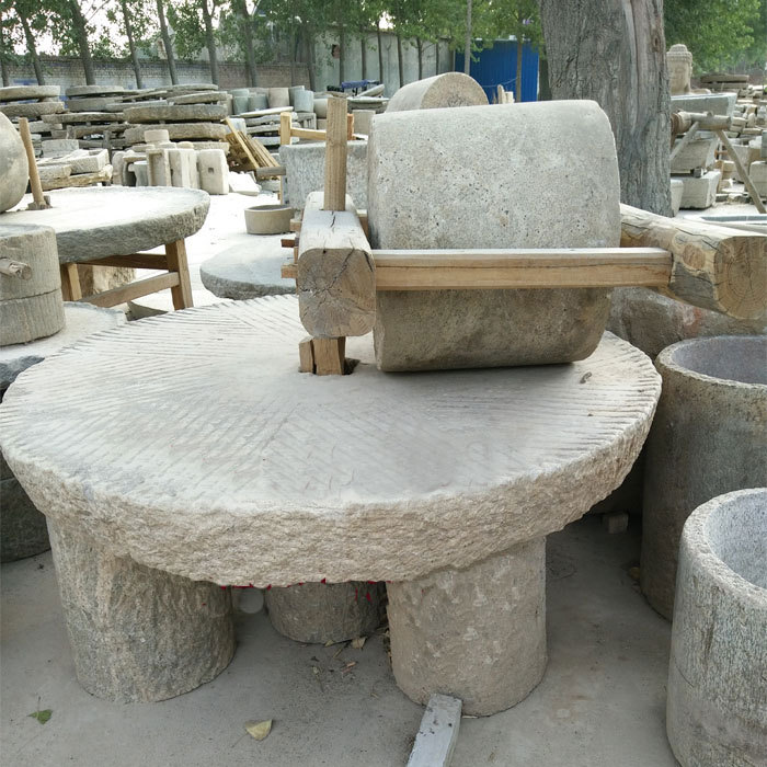 Old Stone Mill, Old Stone Grinder, Complete Set of Traditional Stone Mill, Tea Tray, Pedestal, Old Stone Utensils, Folk Nostalgic Exhibition Display Items Old Stone Mill, Old Stone Grinder, Complete Set of Traditional Stone Mill, Tea Tray, Pedestal, Old Stone Utensils, Folk Nostalgic Exhibition Display Items