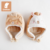 1-2 year old baby hat autumn and winter ear cap warm one year old winter boy cute super cute girl childrens hat