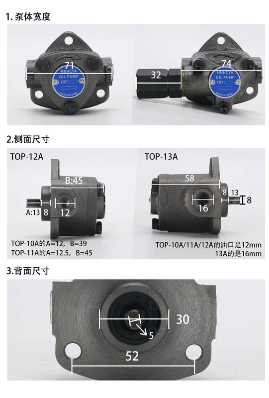 Bơm bánh răng TOP-12A 13A thủy lực tam giác bôi trơn bơm dầu động cơ điện dầu bánh răng bơm 380 V có thể điều chỉnh