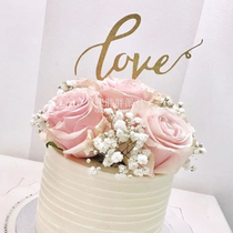 Wedding cake plug-in dessert table decoration bright LOVE main cake plug-in 5 Pack