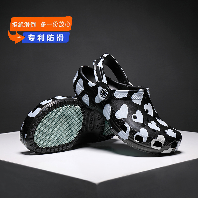 Lỗ giày phụ nữ mùa hè không trơn trượt thoáng khí dày đế giày bình thường y tá phụ nữ mang thai dép xăng đan mang dép mới Baotou 