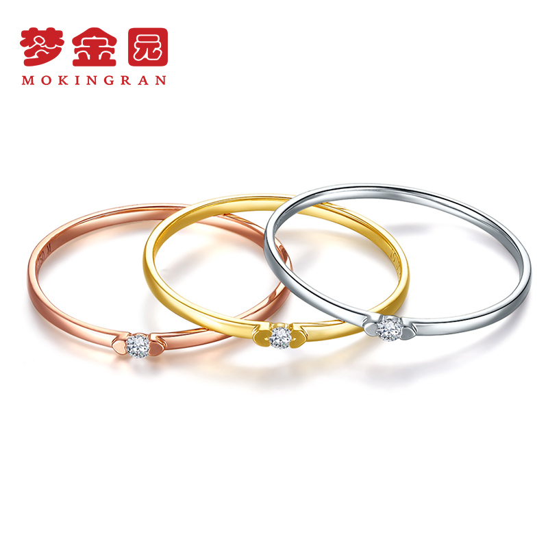 Dream Gold Garden 18k Gold Diamond Ring Woman AU750 Sansheng III Tail Ring Golden Rose Gold Birthday Gifts