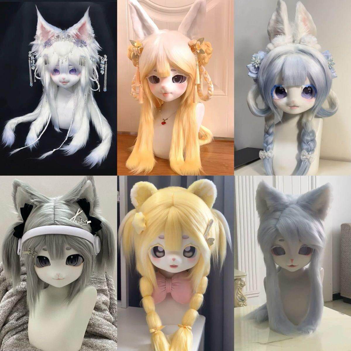 furry福瑞/兽装 兽装kig系兽头成品cosplay福瑞定制委托拟兽自带设掉落兽头套漫展 OTHER