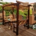 Giá đỡ nho ngoài trời carbonized chống ăn mòn nhà gỗ gazebo gỗ rắn đứng ngoài trời đồ nội thất sân vườn bàn ghế vườn leo bàn ghế mây tre ngoài trời Bàn ghế ngoài trời / sân